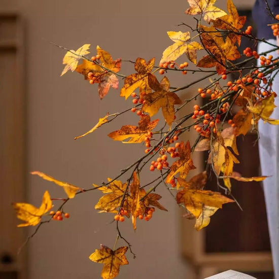Autumn Maple Berry Branch 49.2" Tall