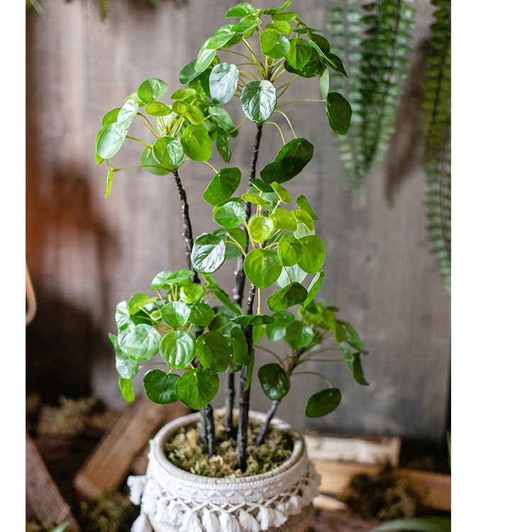 Artificial Potted Pilea Plant 26" Tall — lifelike botanical accent for year round home decor home styling accent