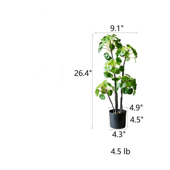 Artificial Potted Pilea Plant 26" Tall — lifelike botanical accent for year round home decor interior decorating accent