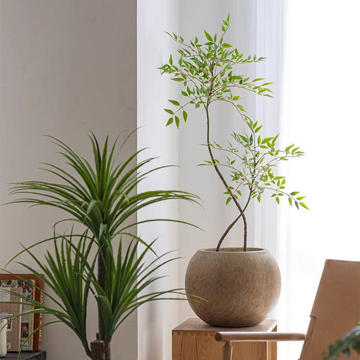 Round Magnesium Clay Planter