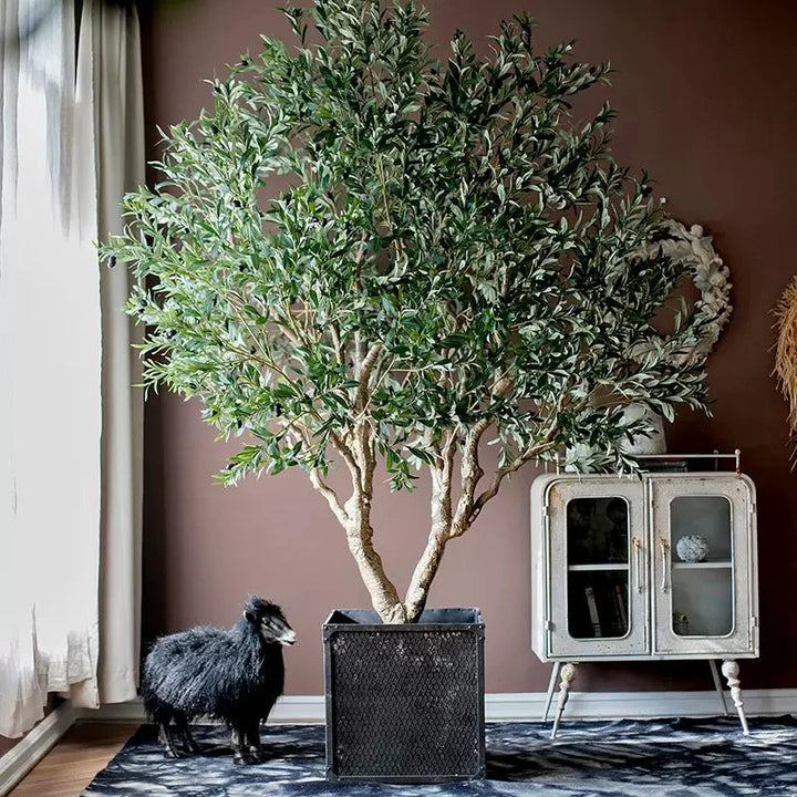 Extra Large Artificial Olive Tree 90" Tall — artificial botanical decor for low maintenance greenery
