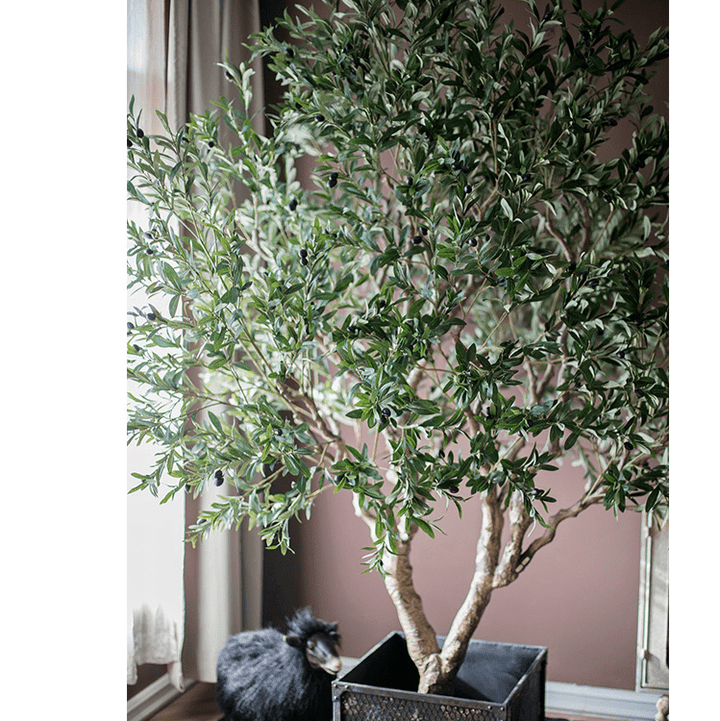 Extra Large Artificial Olive Tree 90" Tall — faux plant accent for living room office and home decor online gift shop find