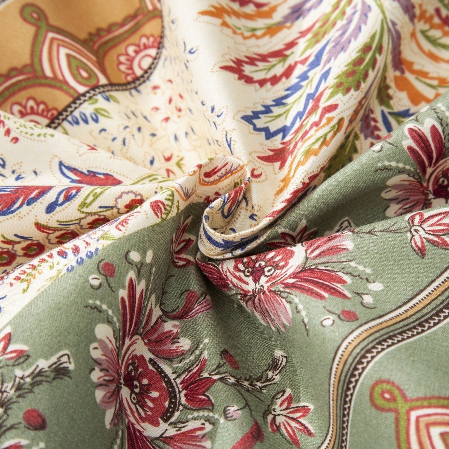 DaDa Bedding Cranberry Sage Floral Flat Sheet Set