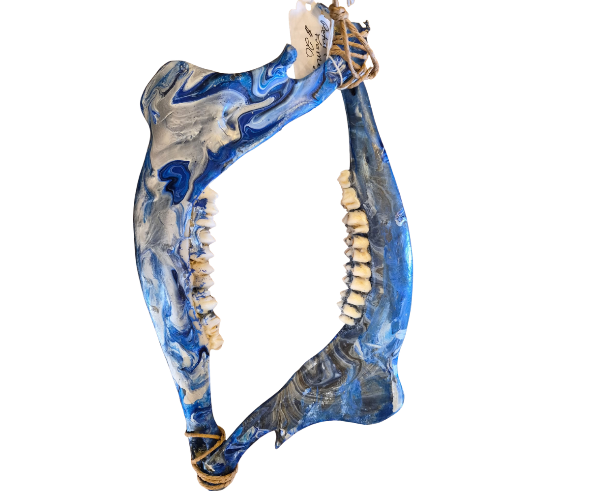 Deer Jawbone Picture Frame Acrylic Pour