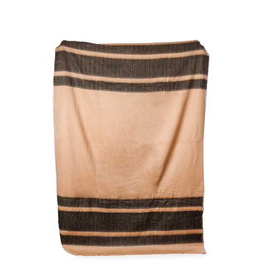 Handwoven Alpaca Throw Blanket | Peach & Charcoal | Kallpa Collection