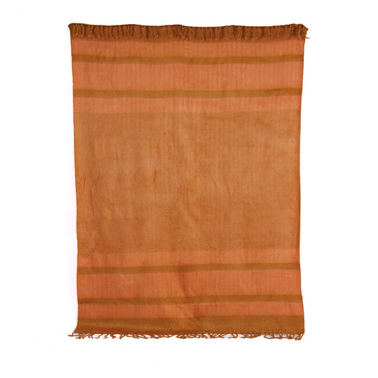 Handwoven Alpaca Throw Blanket | Copper & Coral | Kallpa Collection