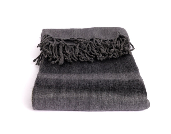 Handwoven Alpaca Throw Blanket | Storm Gray & Olive | Kallpa Collection