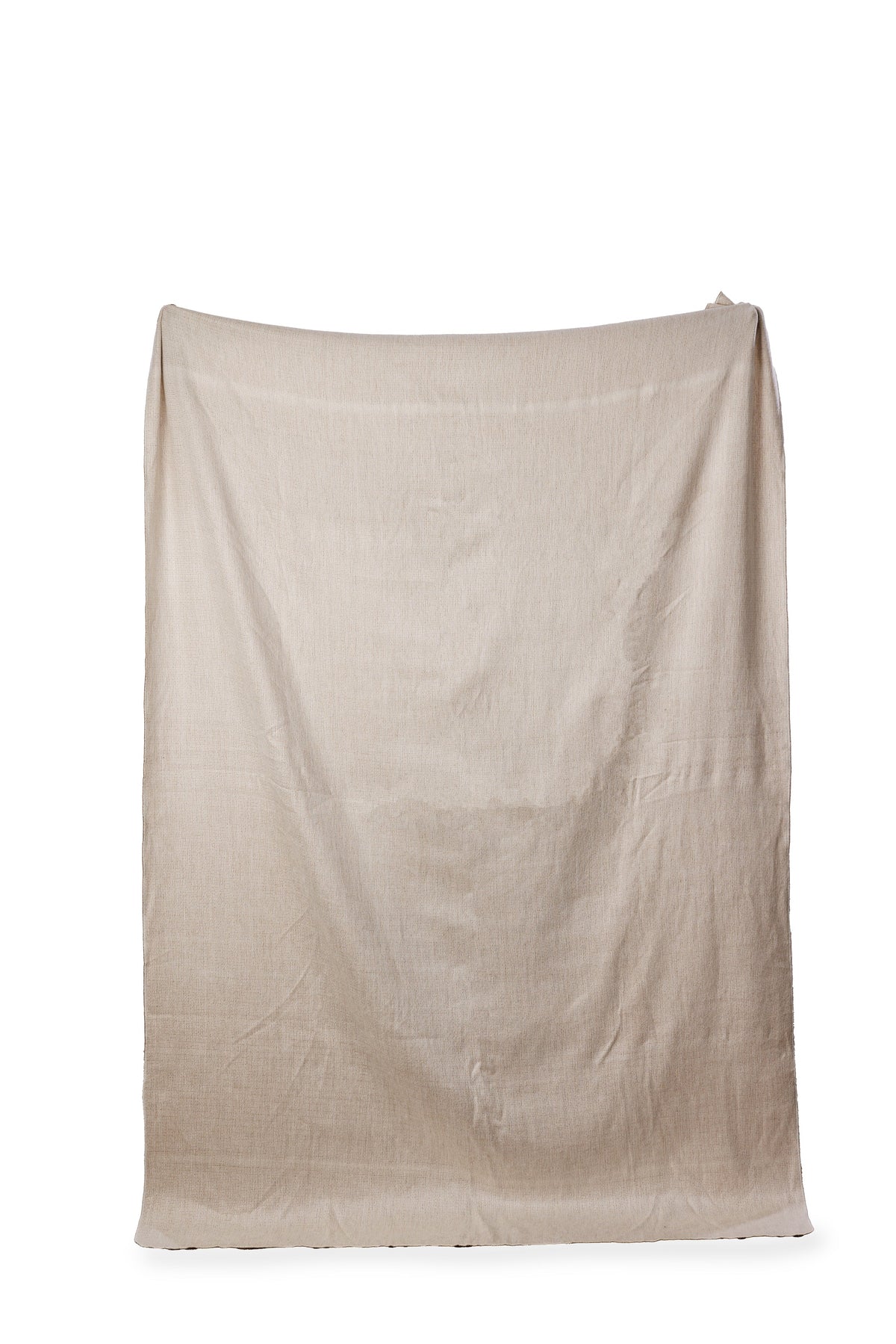 Reversible Handwoven Alpaca Throw Blanket | Camel & Cream | Kani Collection