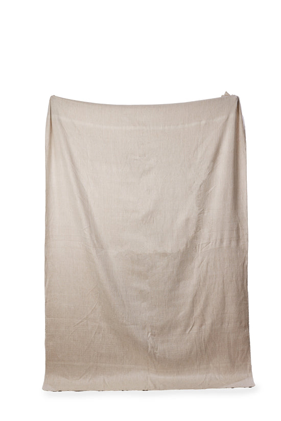 Reversible Handwoven Alpaca Throw Blanket | Camel & Cream | Kani Collection