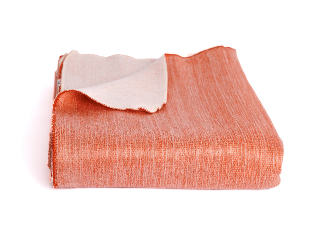 Reversible Handwoven Alpaca Throw Blanket | Melon & White | Kani Collection