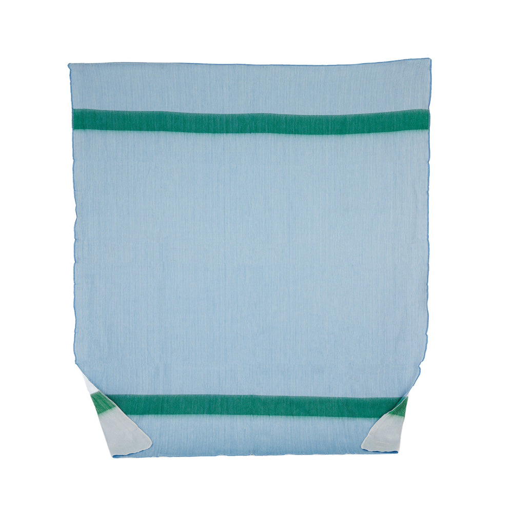 Reversible Handwoven Alpaca Throw Blanket | Powder Blue & Green | Kani Collection