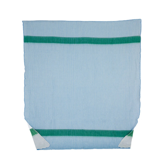 Reversible Handwoven Alpaca Throw Blanket | Powder Blue & Green | Kani Collection
