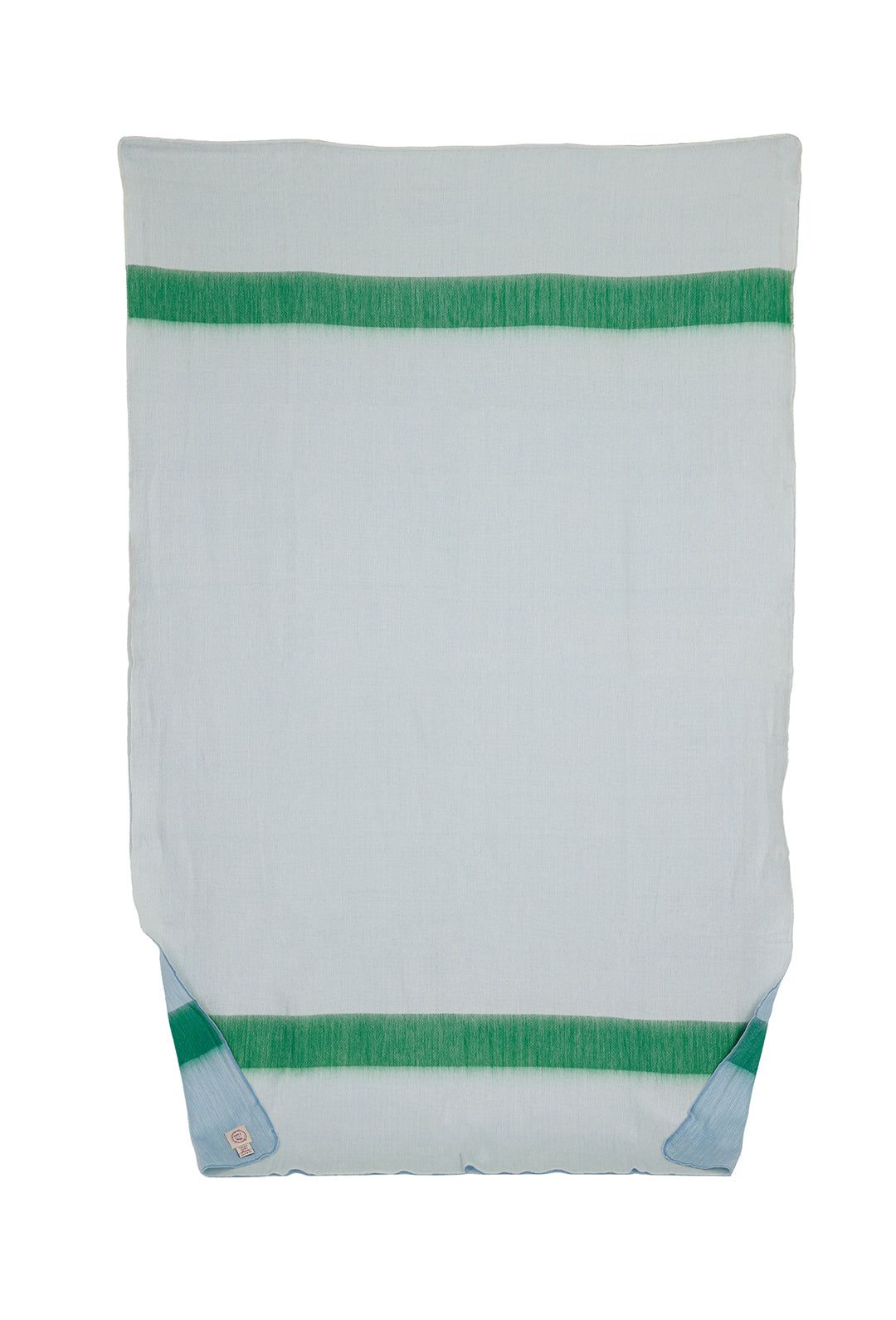 Reversible Handwoven Alpaca Throw Blanket | Powder Blue & Green | Kani Collection