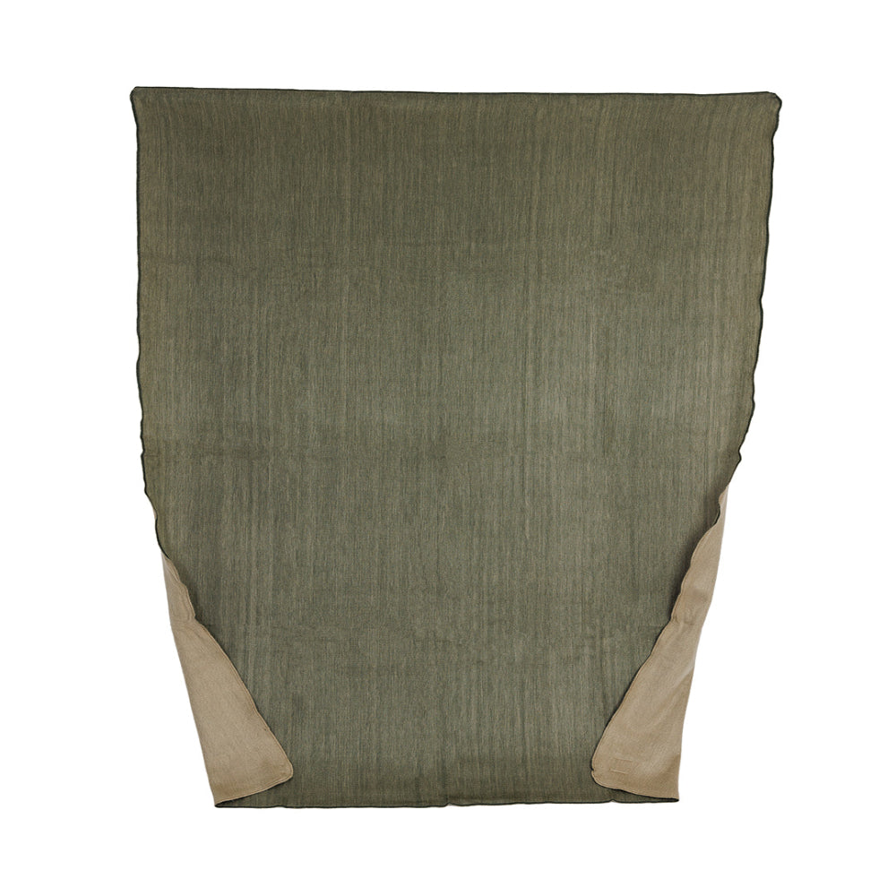 Reversible Handwoven Alpaca Throw Blanket | Khaki & Olive Green | Kani Collection