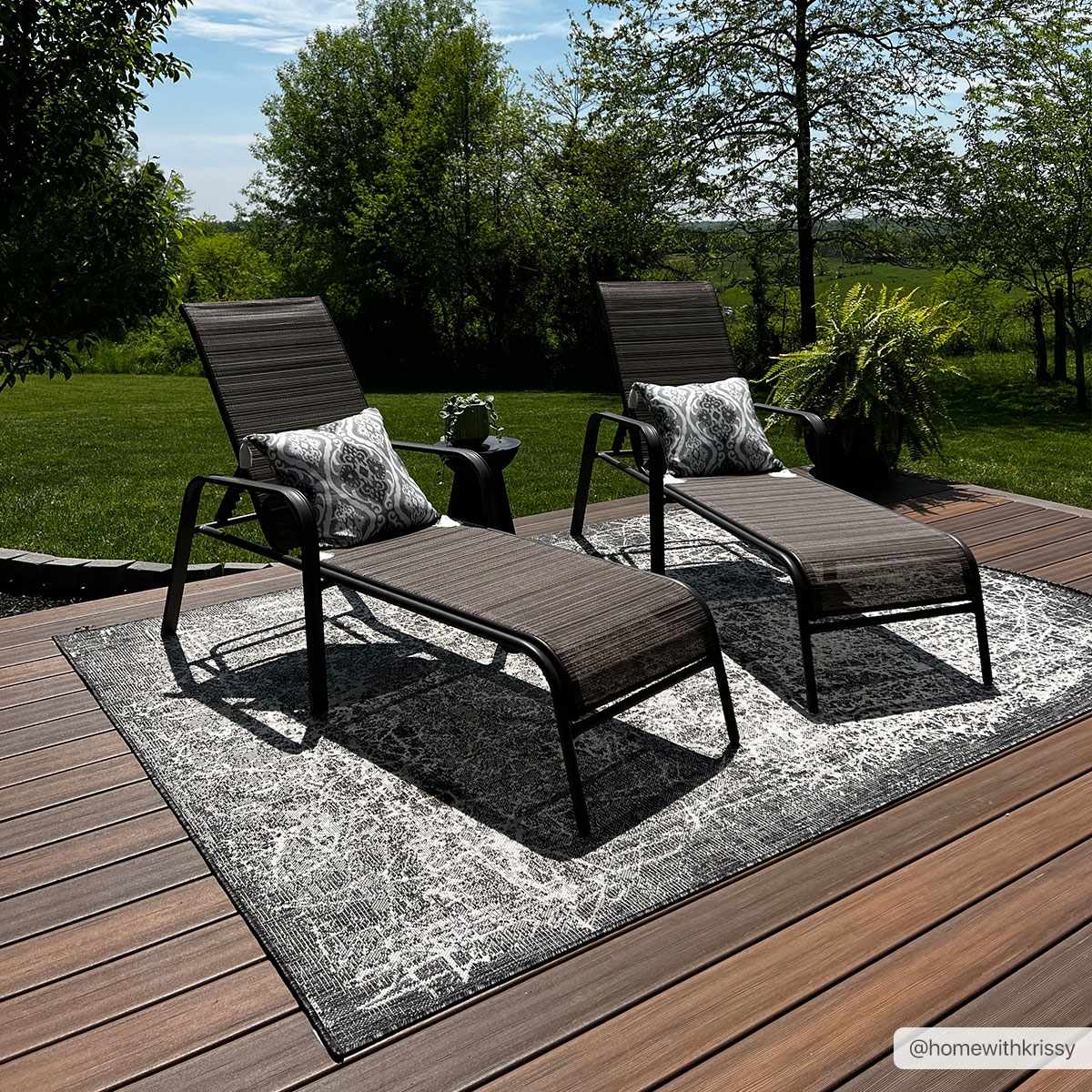 Katz Gray Outdoor Area Rug - Clearance