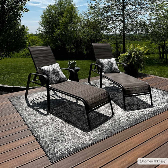 Katz Gray Outdoor Area Rug - Clearance