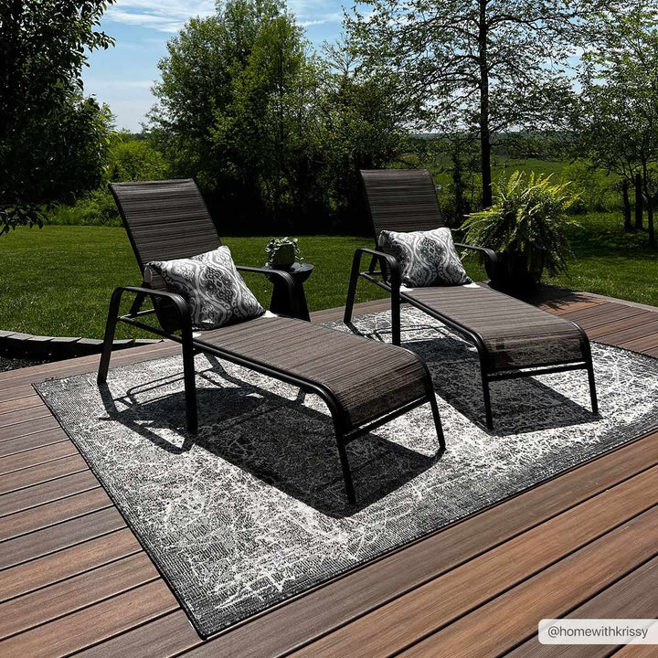Katz Gray Outdoor Area Rug - Clearance