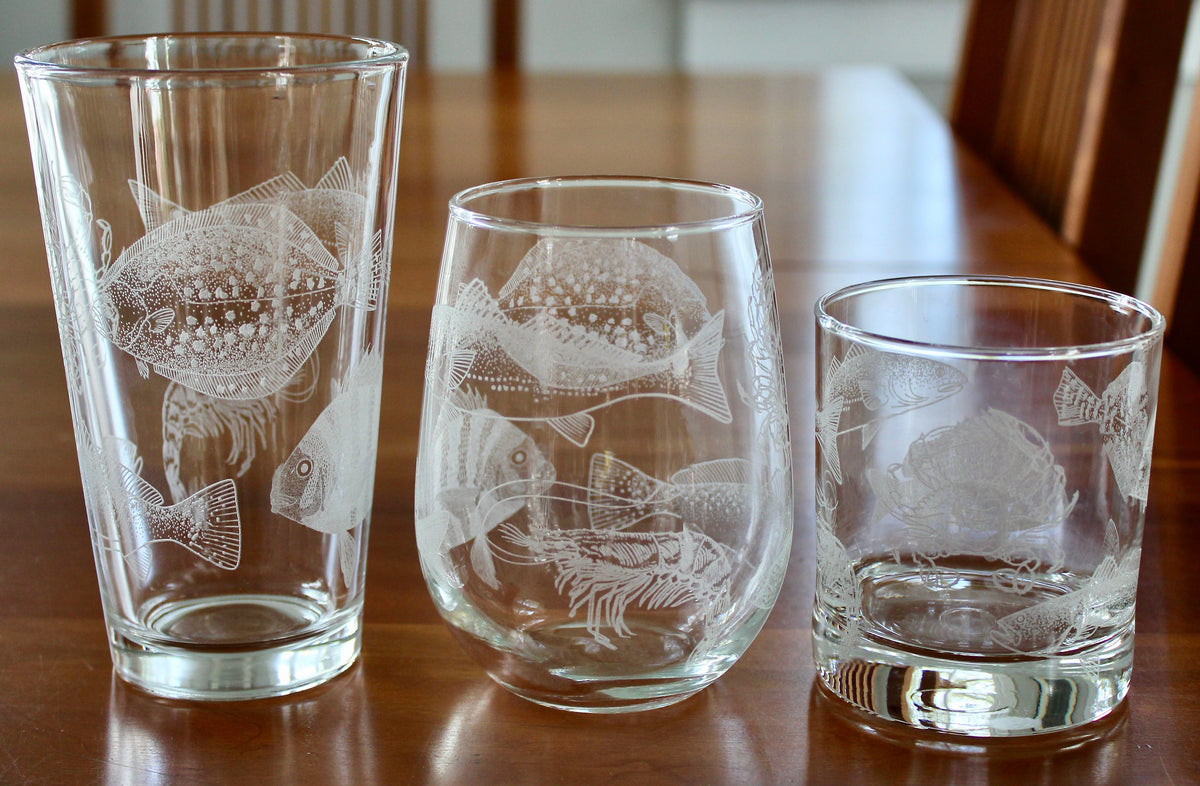 Low Country Inshore Slam - Fish Collection - Laser Engraved Glasses