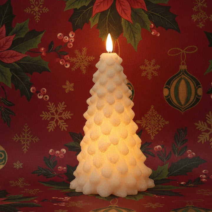 Large White LED Christmas Tree Candle