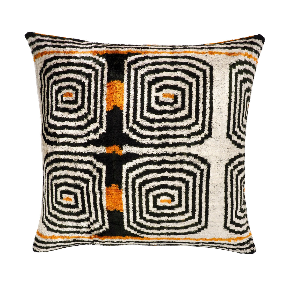 Labyrinth Silk Velvet Ikat Pillow Cover 20 X 20