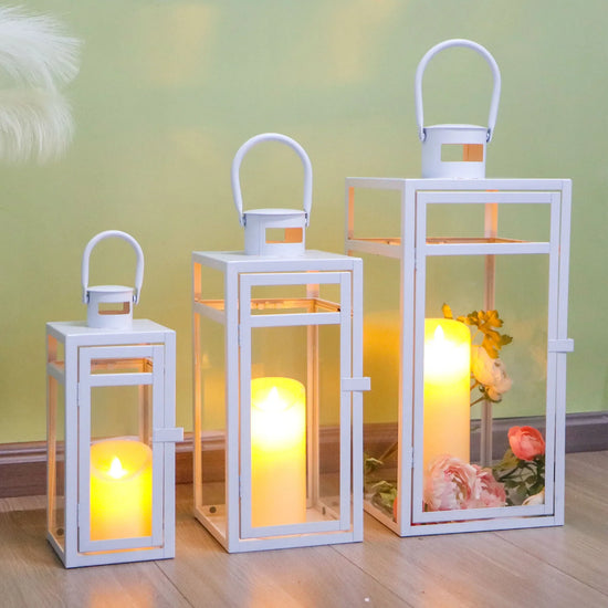 Set of 3 Metal Candle Lantern-12/15/19"