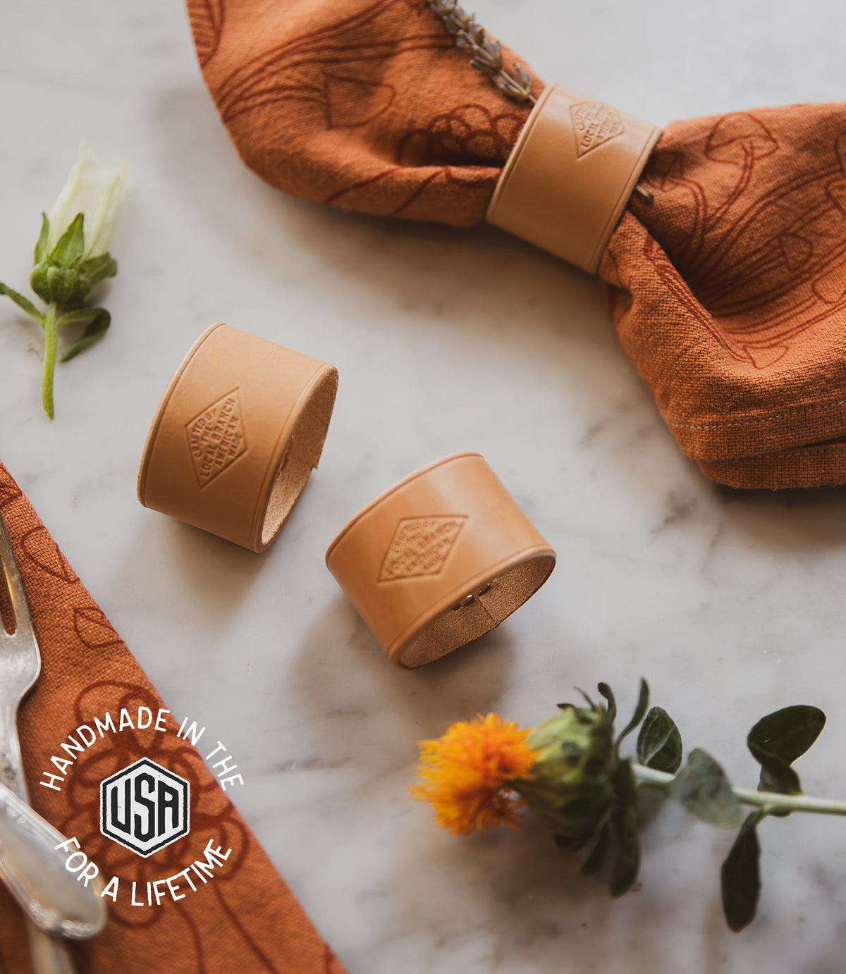 Leather Napkin Ring  - USA Made