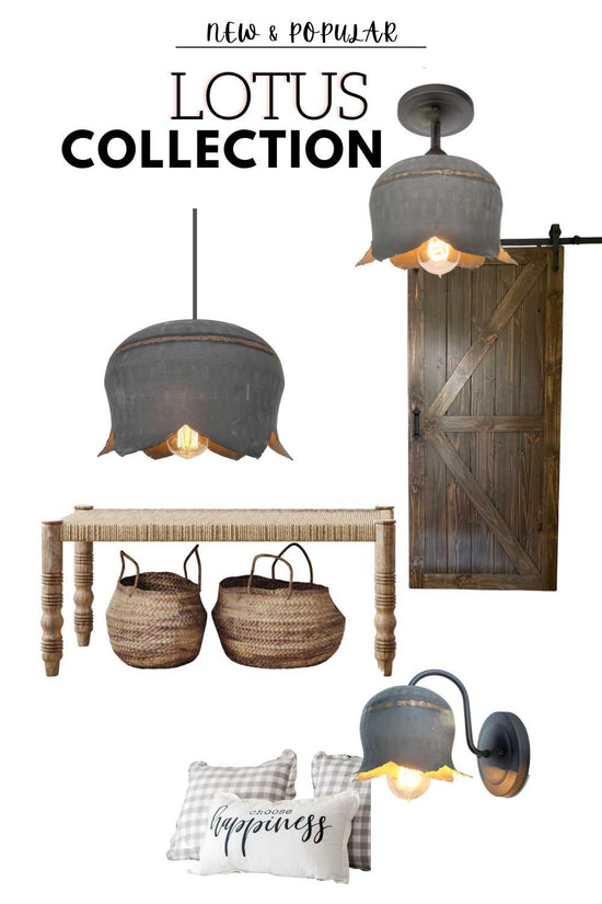 Lotus Handcrafted Metal Drum Chandelier
