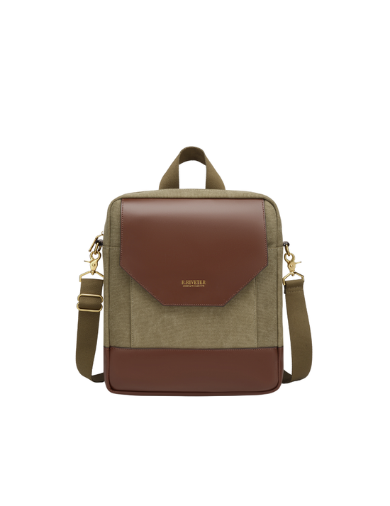 Corbin | Fatigue Washed Canvas + Brown Leather