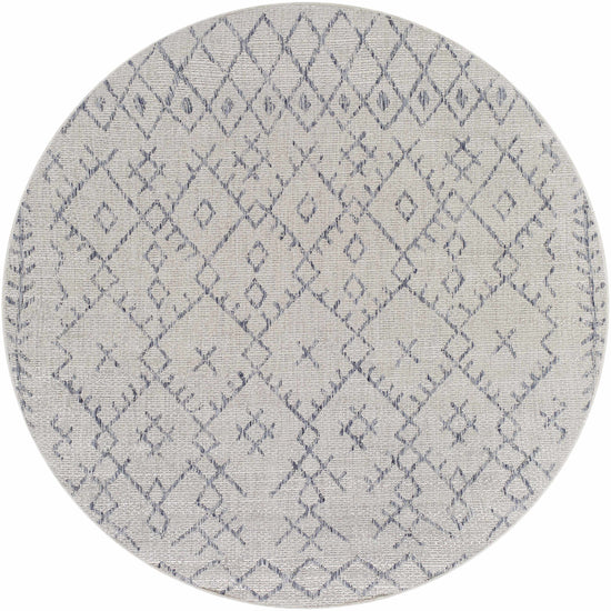 Maunawili Blue Detailed Gray Outdoor Rug - Clearance