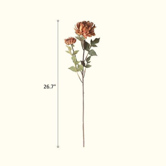 Two-Head Seattle Dahlia Flower Stem 26.7" Tall