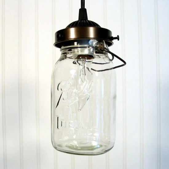 Mason Jar PENDANT Light Vintage Quart