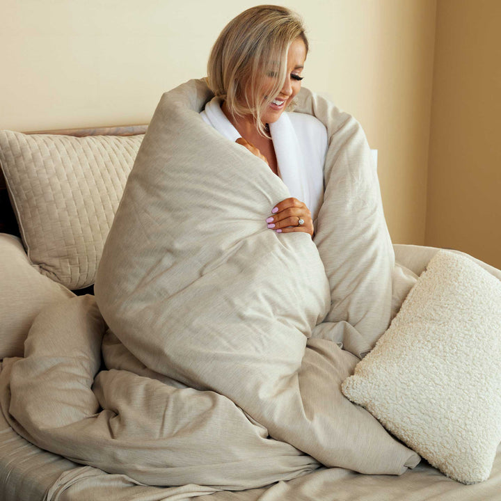 Cozy Bamboo Cotton Duvet Cover - Viscose from Bamboo + Cotton - Sand