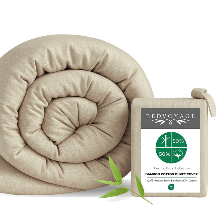 Cozy Bamboo Cotton Duvet Cover - Viscose from Bamboo + Cotton - Sand
