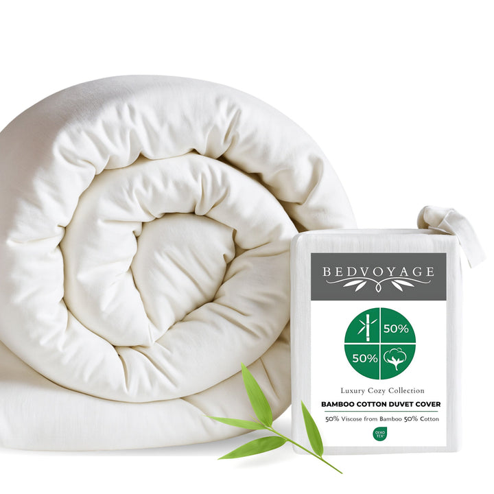 Cozy Bamboo Cotton Duvet Cover - Viscose from Bamboo + Cotton - Snow