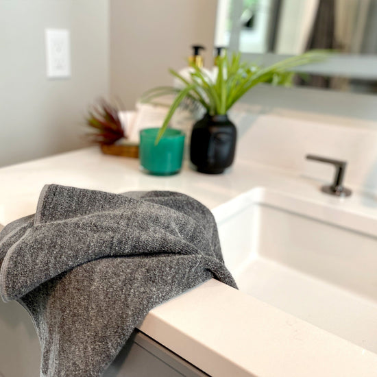 Bamboo Hand Towels - Viscose from Bamboo + Cotton - 2pk - Charcoal