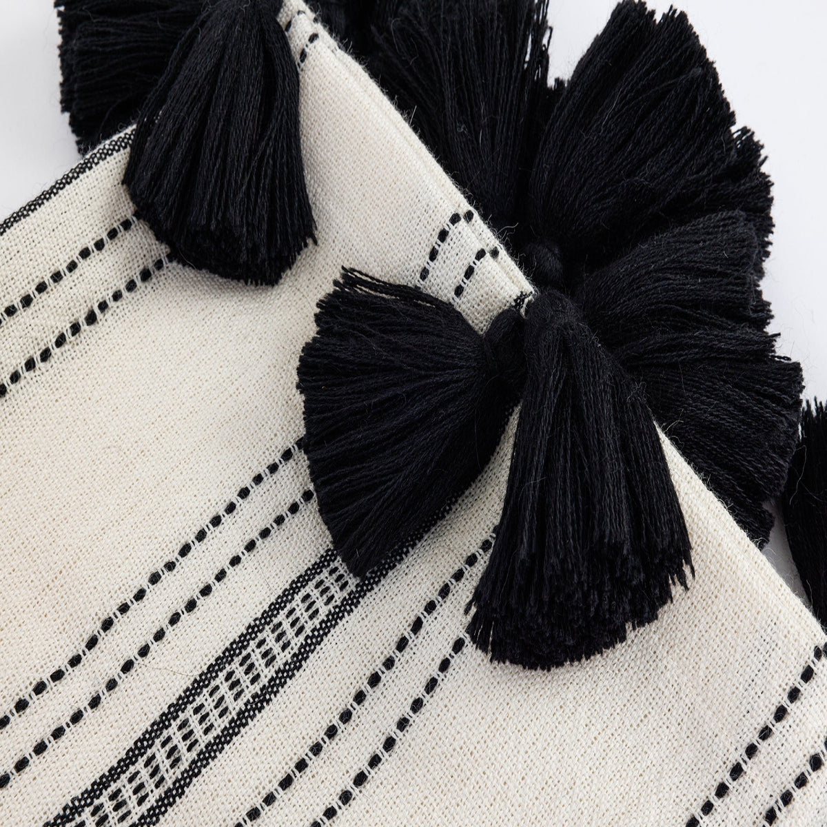 Handloomed 100% Superfine Alpaca Throw Blanket | Ink & Ivory Pinstripe | Miska Collection