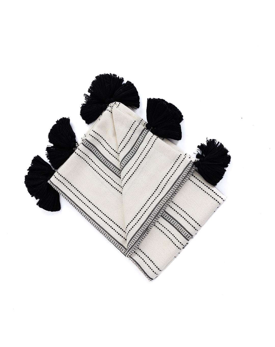Handloomed 100% Superfine Alpaca Throw Blanket | Ink & Ivory Pinstripe | Miska Collection