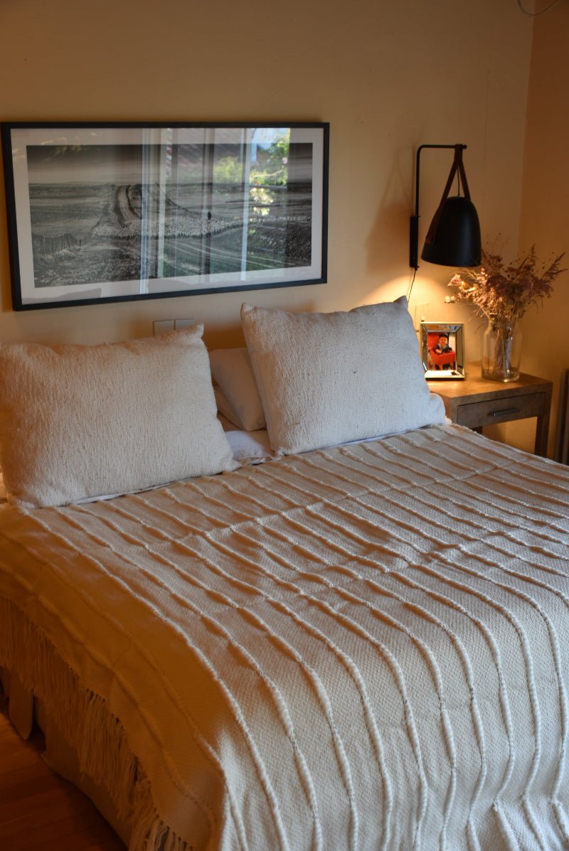 Multi Striped Natural Throw Blanket