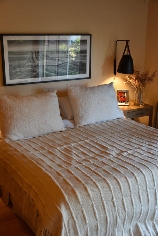 Multi Striped Natural Throw Blanket