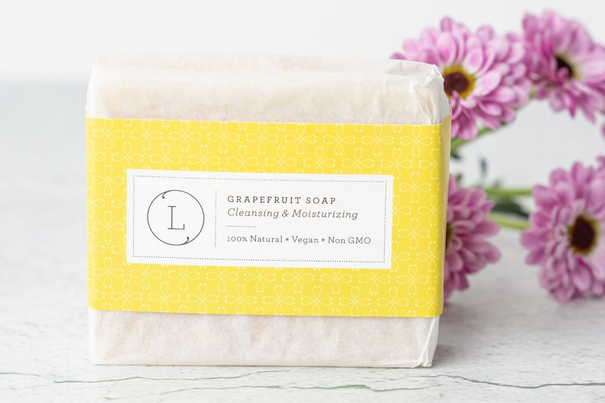 Pink Grapefruit Handmade Soap Bars – Natural Vegan Set of 2