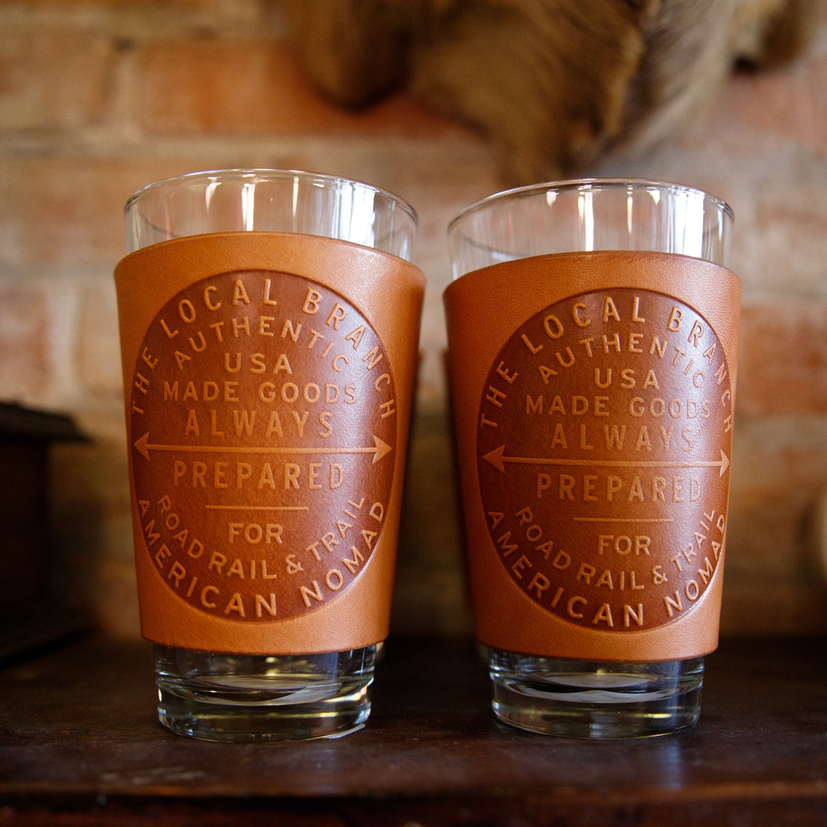 Leather Pint Glass  - USA Made