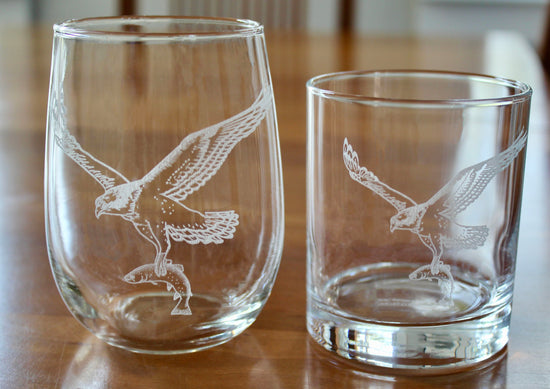Osprey Laser Engraved Glasses - Coastal Gift