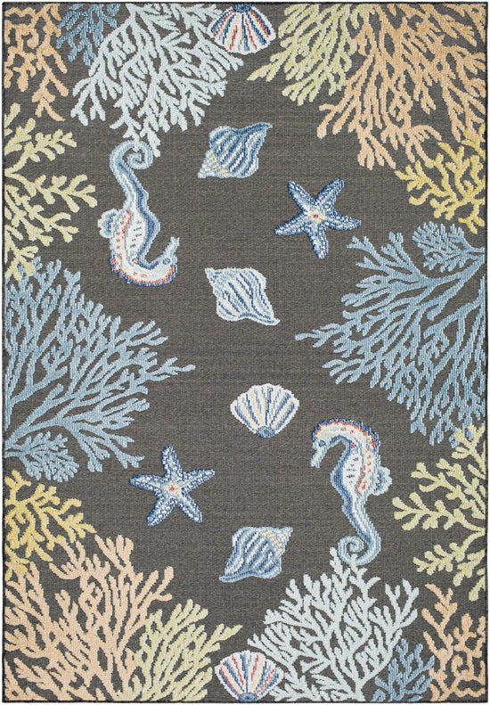 Pasca Charcoal Outdoor Area Rug - Clearance