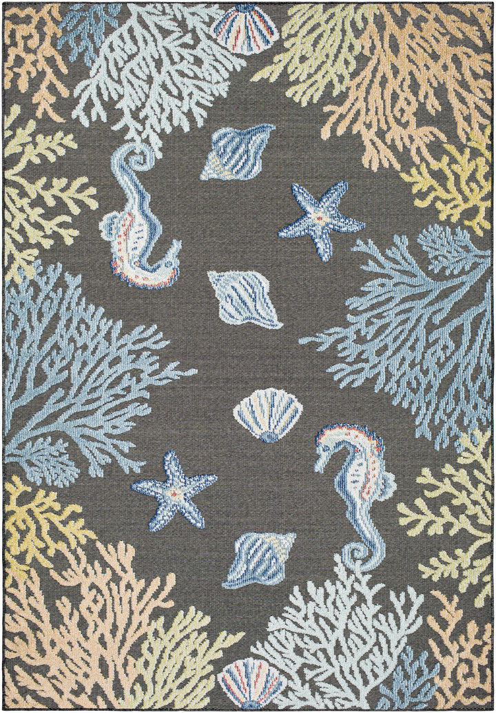 Pasca Charcoal Outdoor Area Rug - Clearance