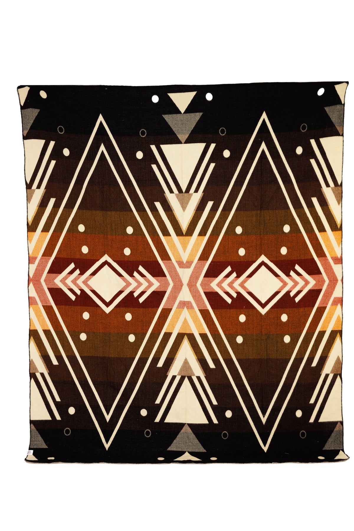 Reversible Handwoven Alpaca Throw Blanket | Chevron Peach, Red, Gray & Black | Yachana Collection