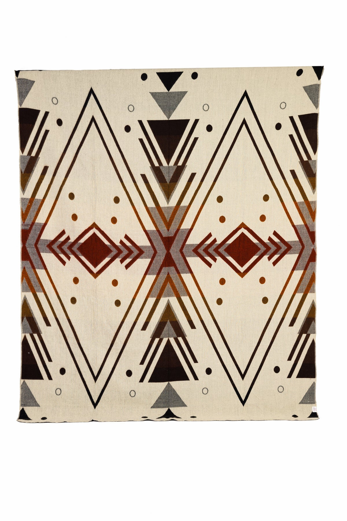 Reversible Handwoven Alpaca Throw Blanket | Chevron Peach, Red, Gray & Black | Yachana Collection
