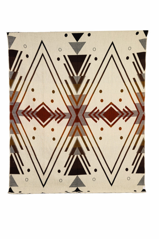 Reversible Handwoven Alpaca Throw Blanket | Chevron Peach, Red, Gray & Black | Yachana Collection