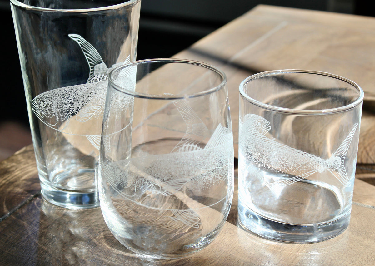 Pacific Yellowtail Laser Engraved Glasses