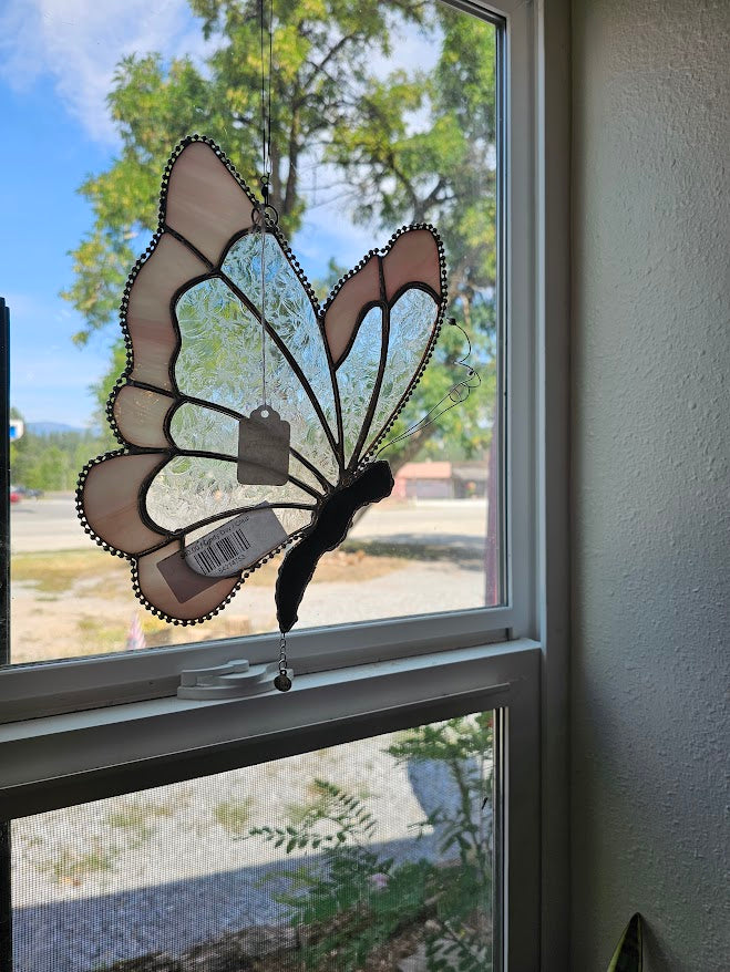 Two Toned Butterfly Stained Glass Sun Catchers 7x10