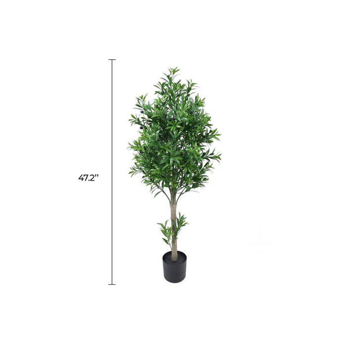 47.2-inch UV-resistant artificial olive tree with lifelike foliage